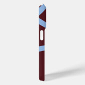 Phone Case – Blue Lines on Burgundy (Rückseite / Rechts)