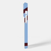 Phone Case – Burgundy Lines on Blue (Rückseite / Links)