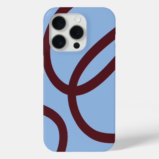 Phone Case – Burgundy Lines on Blue (Rückseite)