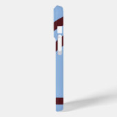 Phone Case – Burgundy Lines on Blue (Rückseite / Links)