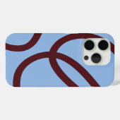 Phone Case – Burgundy Lines on Blue (Rückseite (Horizontal))