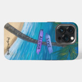 Phone Case “Live Aloha” Palm tree over water Maui  iPhone Hülle (Rückseite (Horizontal))