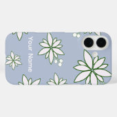 phone case periwinkle with white flowers (Rückseite (Horizontal))