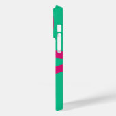 Phone Case – Pink Lines on Green (Rückseite / Links)