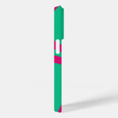 Phone Case – Pink Lines on Green (Rückseite / Rechts)