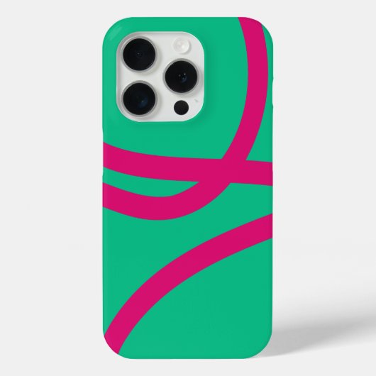 Phone Case – Pink Lines on Green (Rückseite)