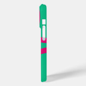 Phone Case – Pink Lines on Green (Rückseite / Links)