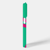 Phone Case – Pink Lines on Green (Rückseite / Rechts)