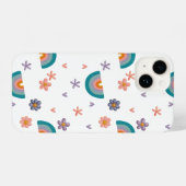 Phone Case – Rainbow and Flowers Cute Design iPhone Hülle (Rückseite (Horizontal))
