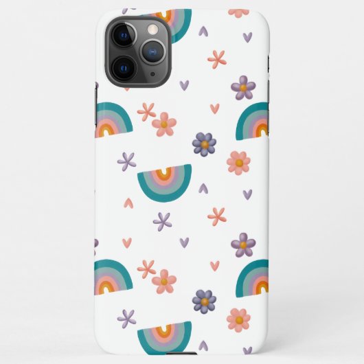 Phone Case – Rainbow and Flowers Cute Design iPhone Hülle (Rückseite)