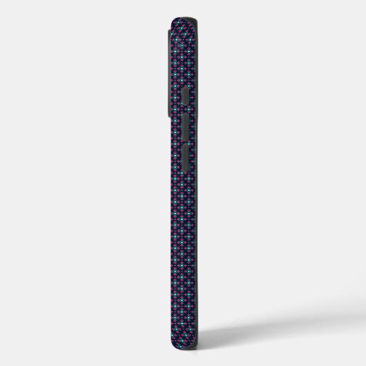Phone case with a blue and pink geometric pattern (Rückseite / Links)