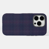 Phone case with a blue and pink geometric pattern (Rückseite (Horizontal))