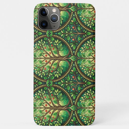 Phone case with an intricate green and brown  (Rückseite)