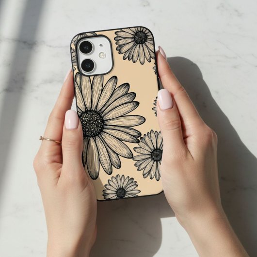 Phone case with daisy design, Floral phone case