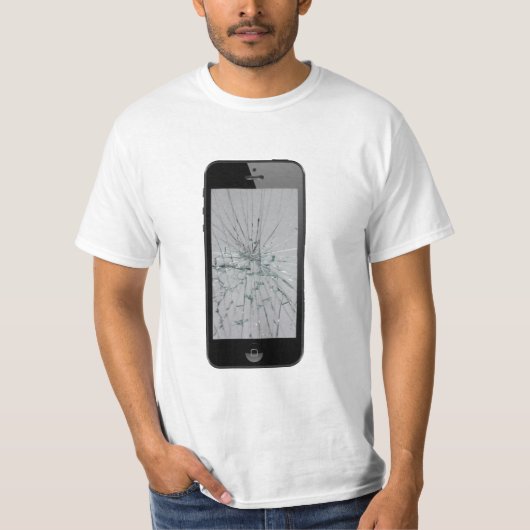 Phone Glass with Broken Glass-Look T-Shirt (Vorderseite)
