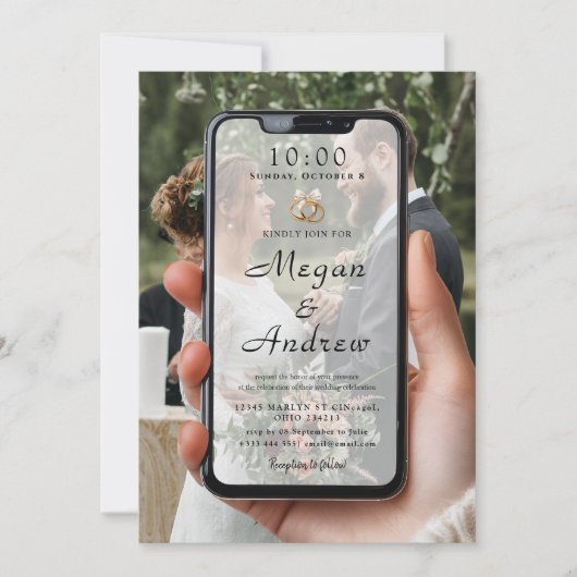 Phone Lock Screen Wedding Invitation (Vorderseite)