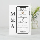 Phone Lock Screen Wedding Invitation (Stehend Vorderseite)