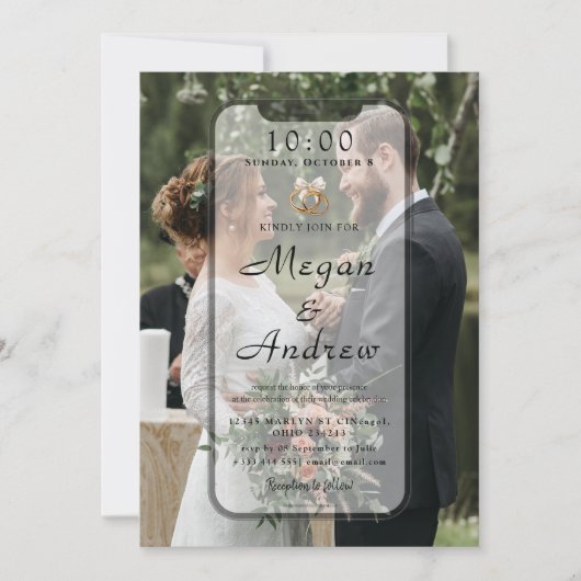 Phone Lock Screen Wedding Invitation (Vorderseite)