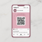 Phone Pink Instagram Business Card Visitenkarte (Vorderseite)
