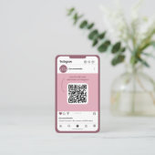 Phone Pink Instagram Business Card Visitenkarte (Stehend Vorderseite)