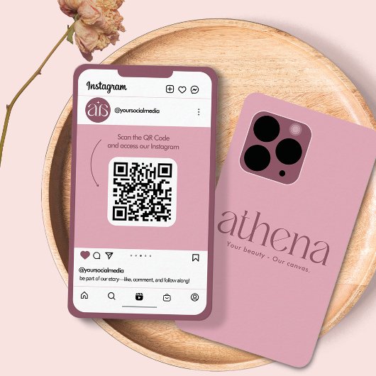 Phone Pink Instagram Visitenkarte