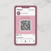 Phone Pink Instagram Visitenkarte (Vorderseite)