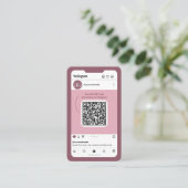 Phone Pink Instagram Visitenkarte (Stehend Vorderseite)