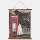 Phonebox Ghosts Wandteppich Mit Holzrahmen (Vorderseite)