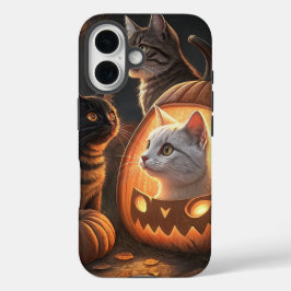 PhonecasesH - drei Katzen innen geschnitzt und bel iPhone 16 Hülle