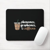 Phoneme Graphemes und Coffein Funny Reading zurück Mousepad (Mit Mouse)