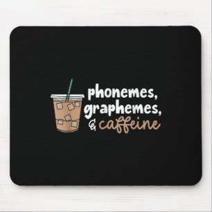 Phoneme Graphemes und Coffein Funny Reading zurück Mousepad