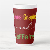 Phoneme Graphemes und Coffeine Funny Reading zurüc Milchtasse (Vorderseite)