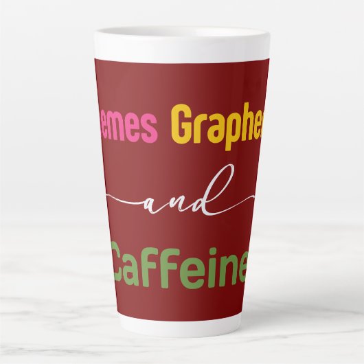 Phoneme Graphemes und Coffeine Funny Reading zurüc Milchtasse (Vorderseite)