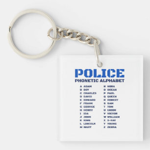 Phonetic Alphabet A bis Z für Polizeibeamte Schlüsselanhänger