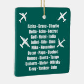 Phonetic Alphabet Air Force Blue Airplane Keramikornament (Rechts)