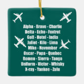 Phonetic Alphabet Air Force Blue Airplane Keramikornament (Vorderseite)