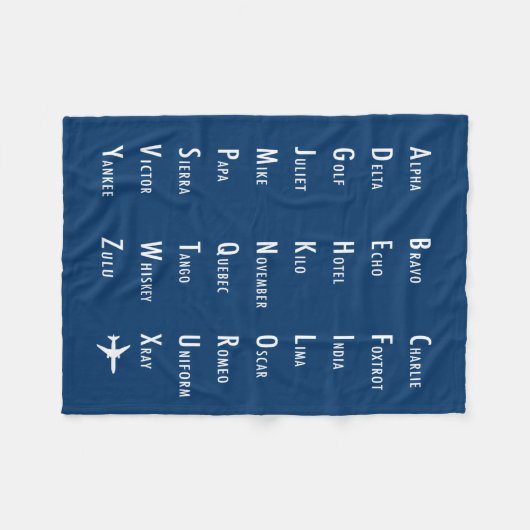 Phonetic Alphabet Aviation Fleece Blanket (Vorderseite (Horizontal))