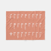 Phonetic Alphabet Aviation Melon Fleece Blanket (Vorderseite (Horizontal))
