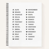 Phonetic Alphabet for the Military ALFA-ZULU Notizblock (Vorderseite)