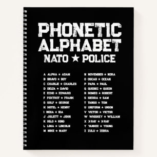 Phonetic Alphabet NATO ★ Polizei — Schwarz Taktisc Notizblock