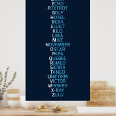 Phonetic Alphabet Navy Blue Poster (Küche)