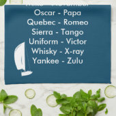 Phonetic Alphabet Ocean Blue Sailing Geschirrtuch (Gefaltet)