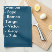 Phonetic Alphabet Ocean Blue Sailing Geschirrtuch (Viertel Falte)