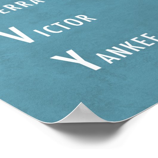 Phonetic Alphabet Personalisiert blau Poster (Ecke)