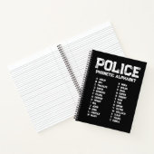 Phonetic Alphabet Police Notebook Adam-Zebra Black Notizblock (Innenseite)