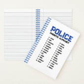 Phonetic Alphabet Police Spiral Notebook Blue Notizblock (Innen)