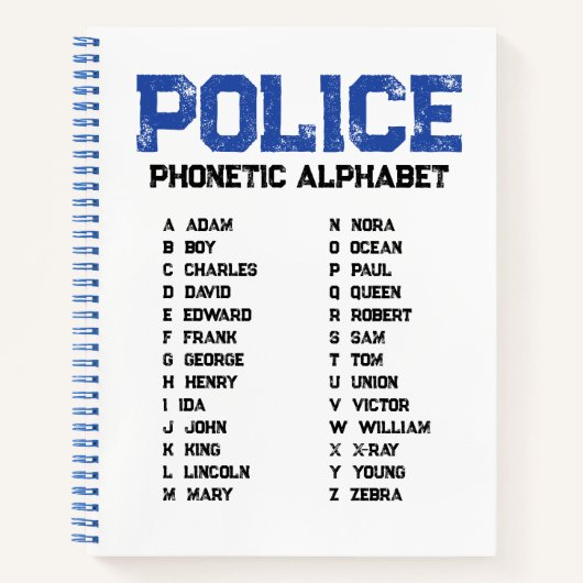 Phonetic Alphabet Police – Spiral Notebook Notizblock (Vorderseite)