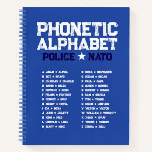 Phonetic Alphabet Polizei ★ NATO — Blaue Spirale Notizblock