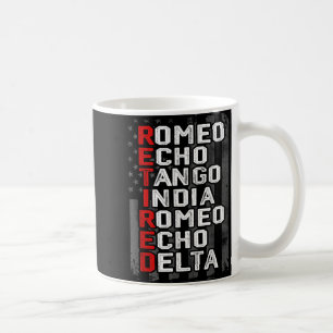 Phonetic Alphabet Remüde Veteran American Flag Mi Kaffeetasse