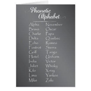 Phonetic Alphabet Trainee Cadet oder Lehrer Chalk